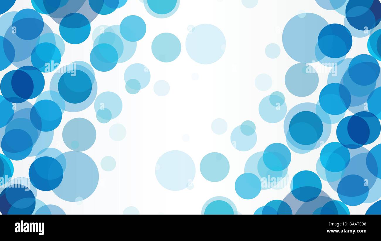 Moderner nahtloser Vektorhintergrund mit überlappenden blauen Kreisen. Perfekt für Tapeten, Dekor oder digitale Kunstprojekte. Lebendiges und elegantes Design! Stock Vektor