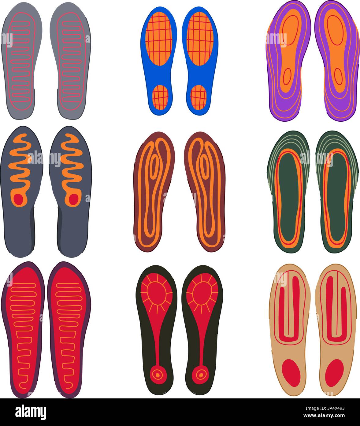 Elektrisch beheizte Einlegesohlen Set Cartoon Vektor Illustration Stock Vektor
