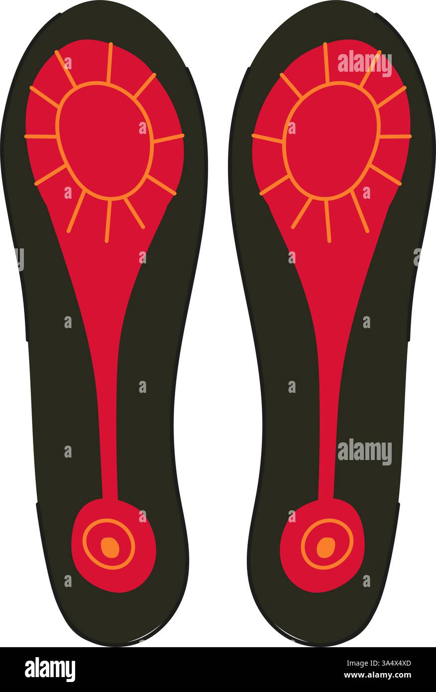 Wiederaufladbare elektrische beheizte Einlegesohlen Zeichentrickvektor Illustration Stock Vektor