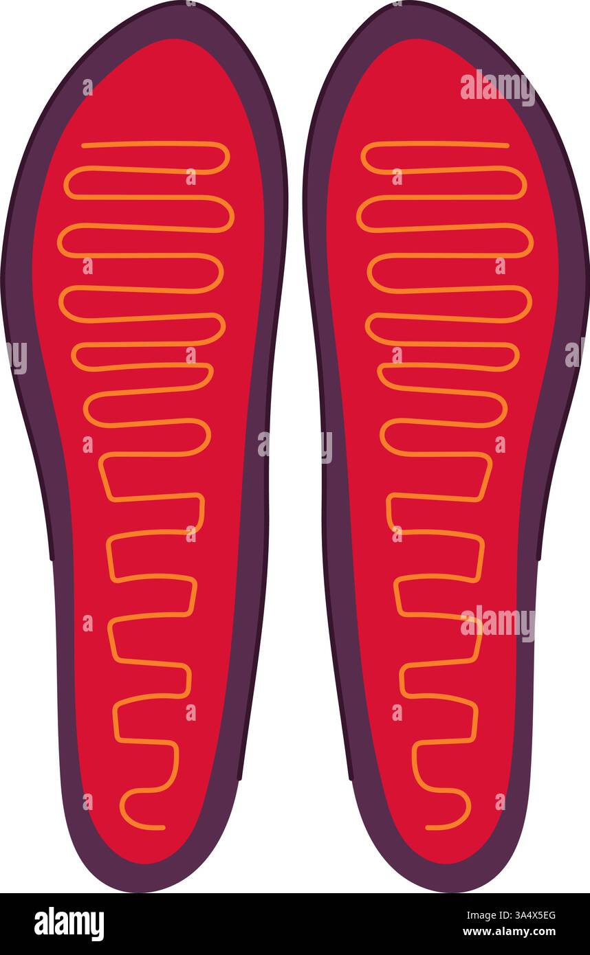 Bequeme elektrische beheizte Einlegesohlen Cartoon Vektor Illustration Stock Vektor