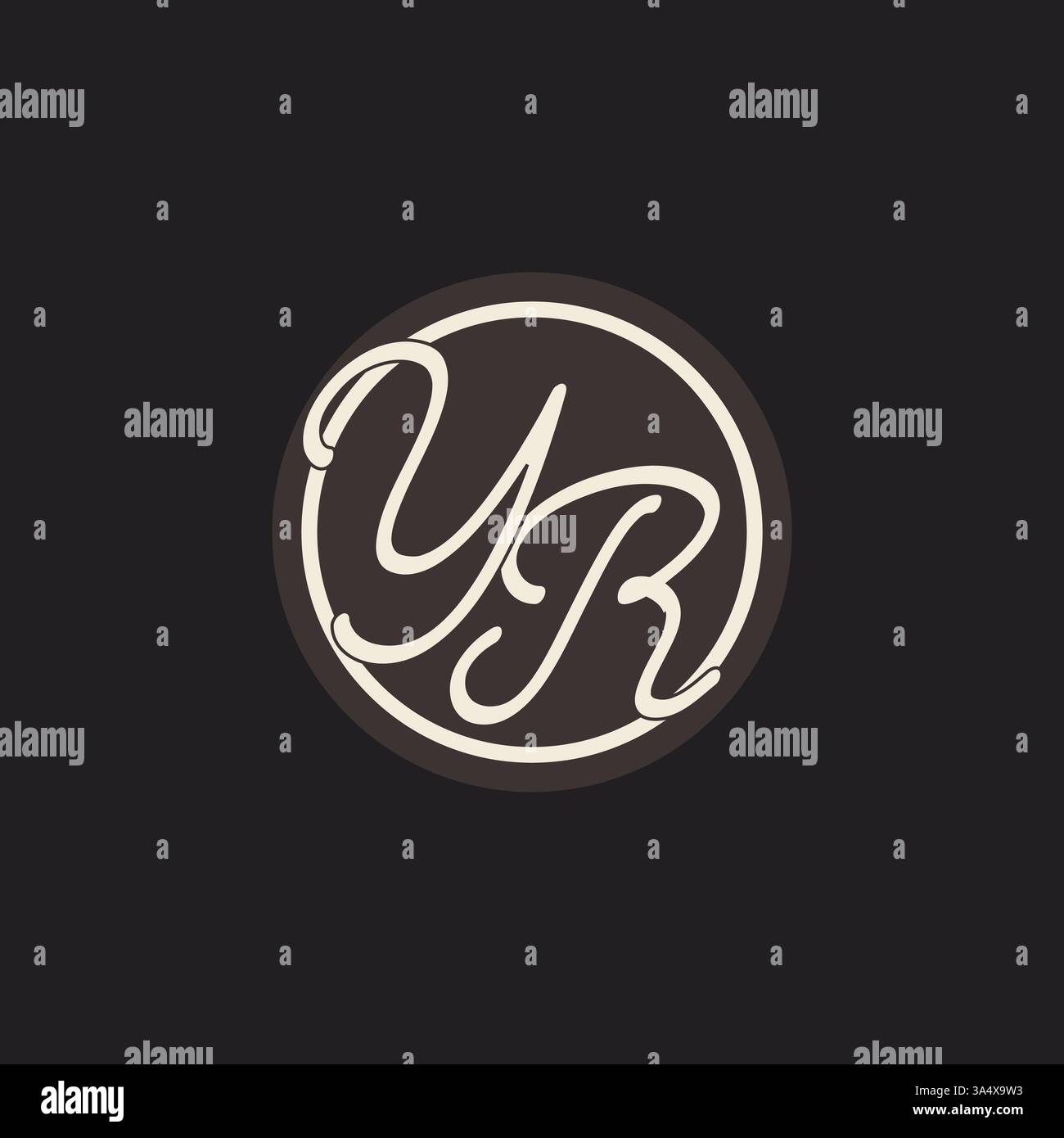 Initial Letter YR Monogramm-Logo mit einfacher und kreativer Design-Vektorgrafik für kreisförmige Linien Stock Vektor