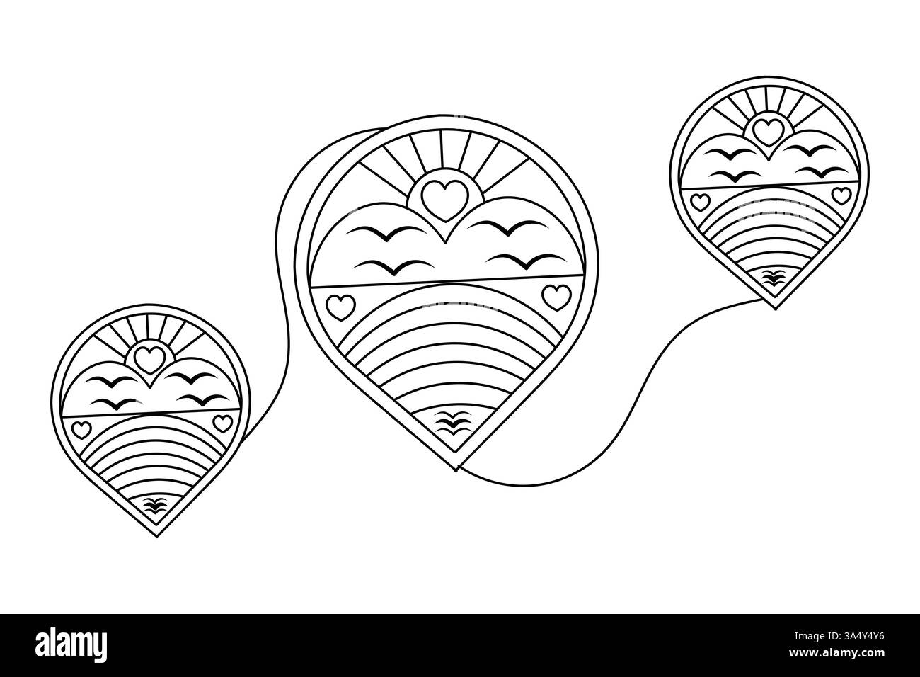 Love Shape einzeilige Kunst und isolierte minimalistische Konturvektorsymbol Stock Vektor