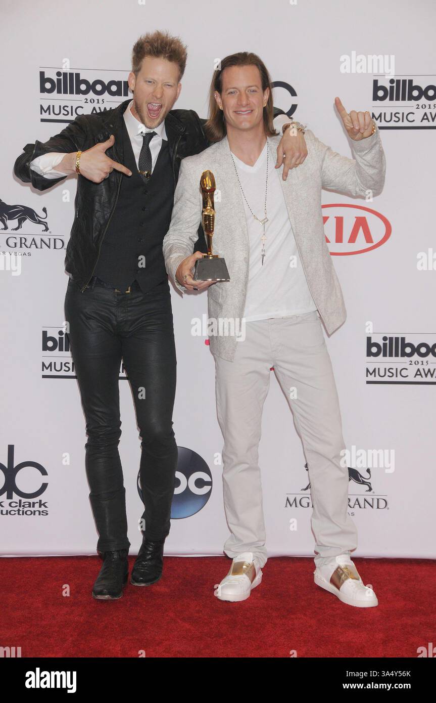 Brian Kelley, Tyler Hubbard bei den Billboard Awards 2015 - Presseraum im MGM Hotel and Casino, Las Vegas NV Stockfoto