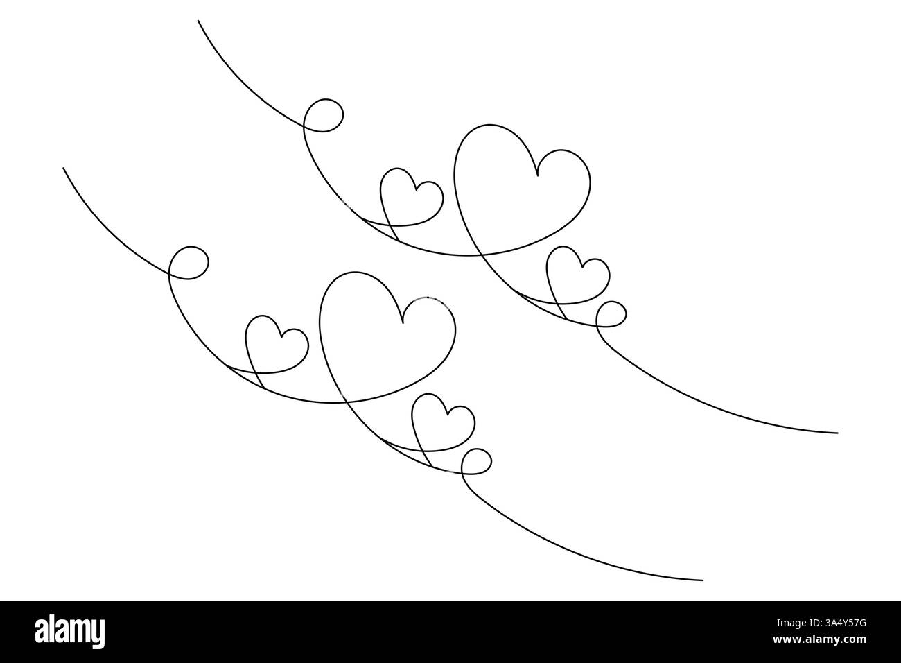 Love Shape einzeilige Kunst und isolierte minimalistische Konturvektorsymbol Stock Vektor