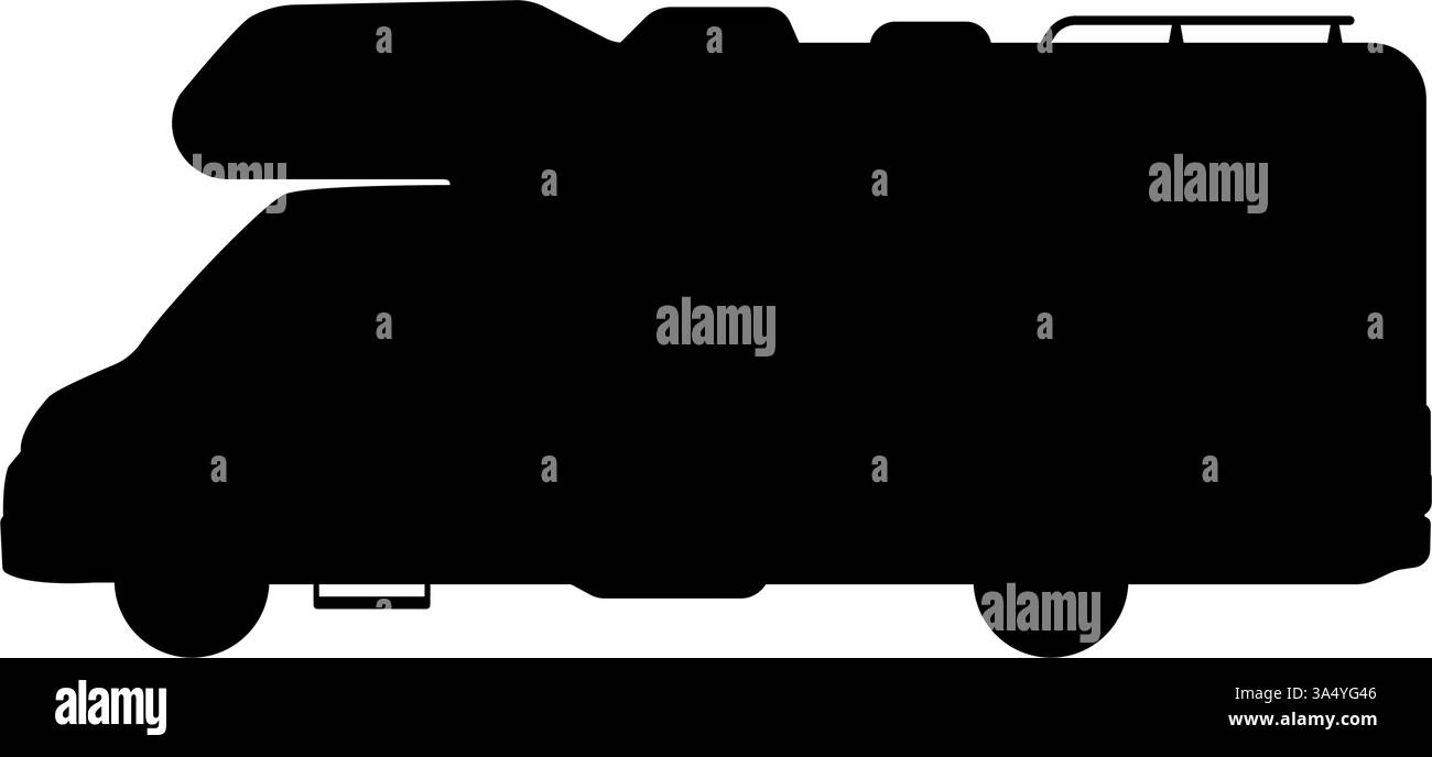 Campervan Silhouette Symbol Logo Vektor Illustration Stock Vektor