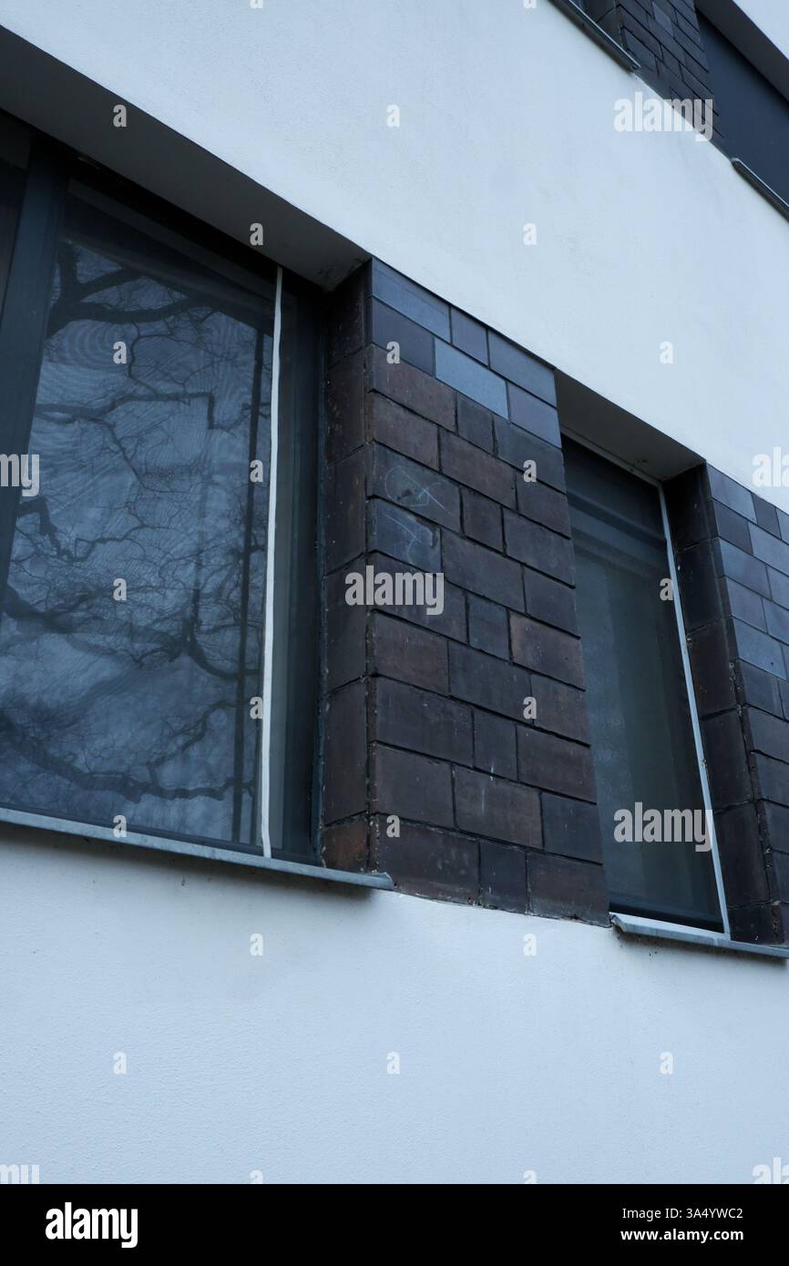 Seimensstadt in Berlin Charlottenburg 2025 umfasst ikonische Sozialwohnungen 1929–34, die von Architekten unter anderem Walter Gropius entworfen wurden. Stockfoto