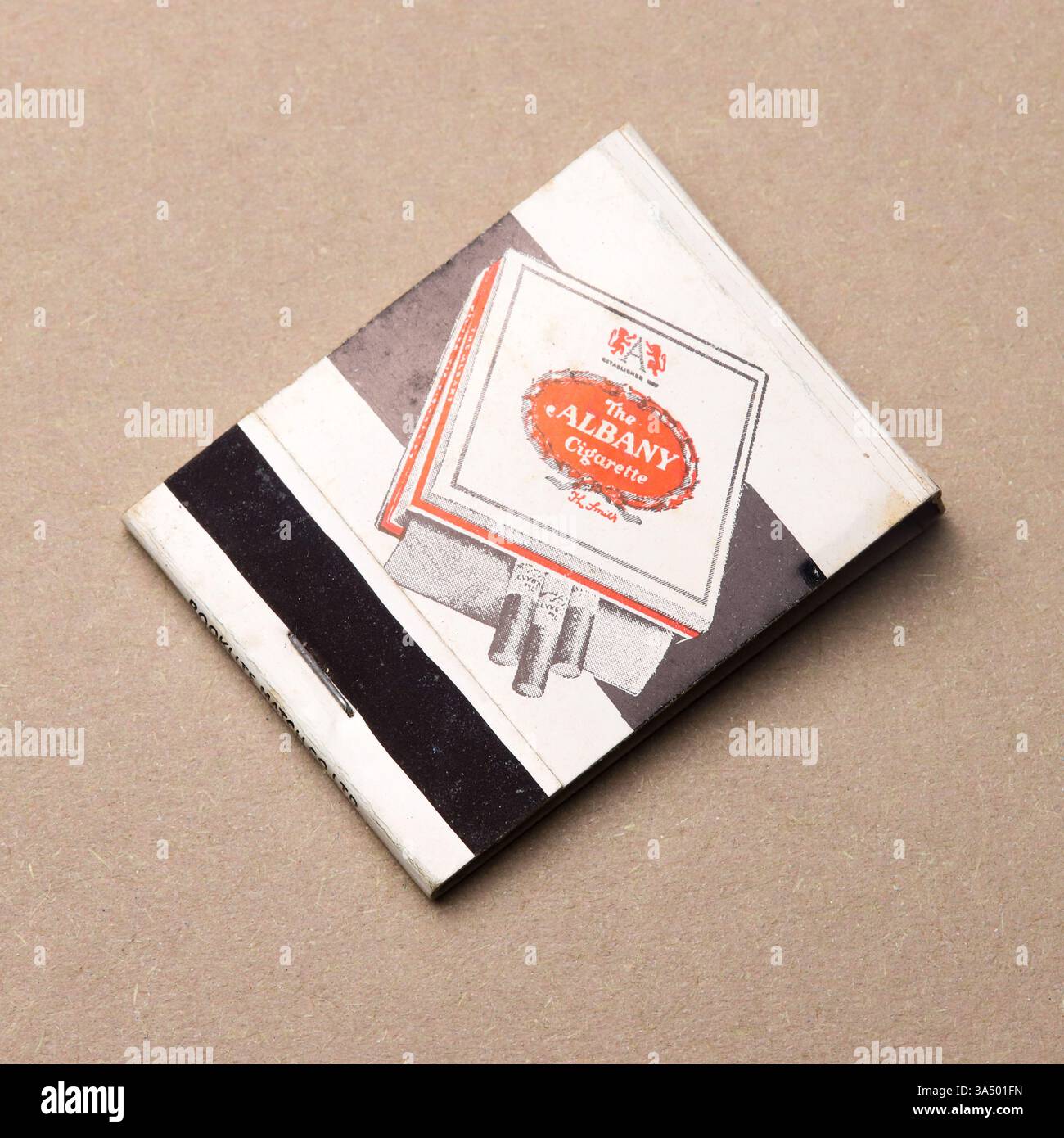 Die Albaner Zigarette 1960er Jahre Streichholzbuch Stockfoto