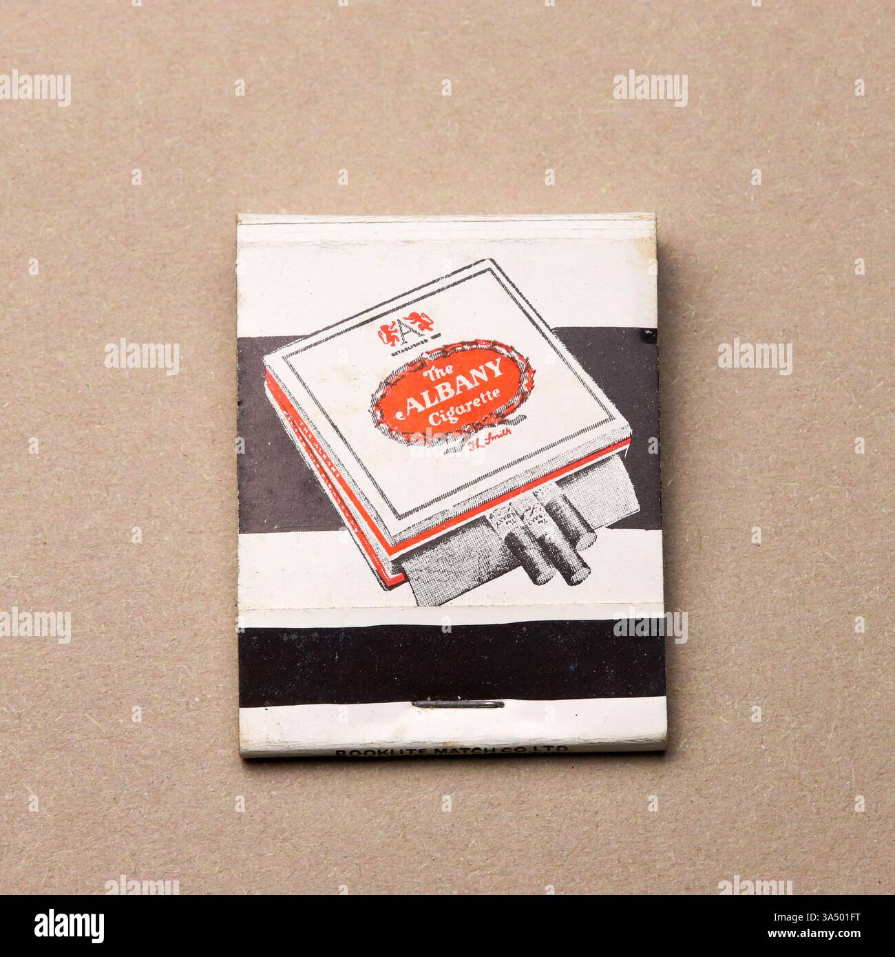 Die Albaner Zigarette 1960er Jahre Streichholzbuch Stockfoto