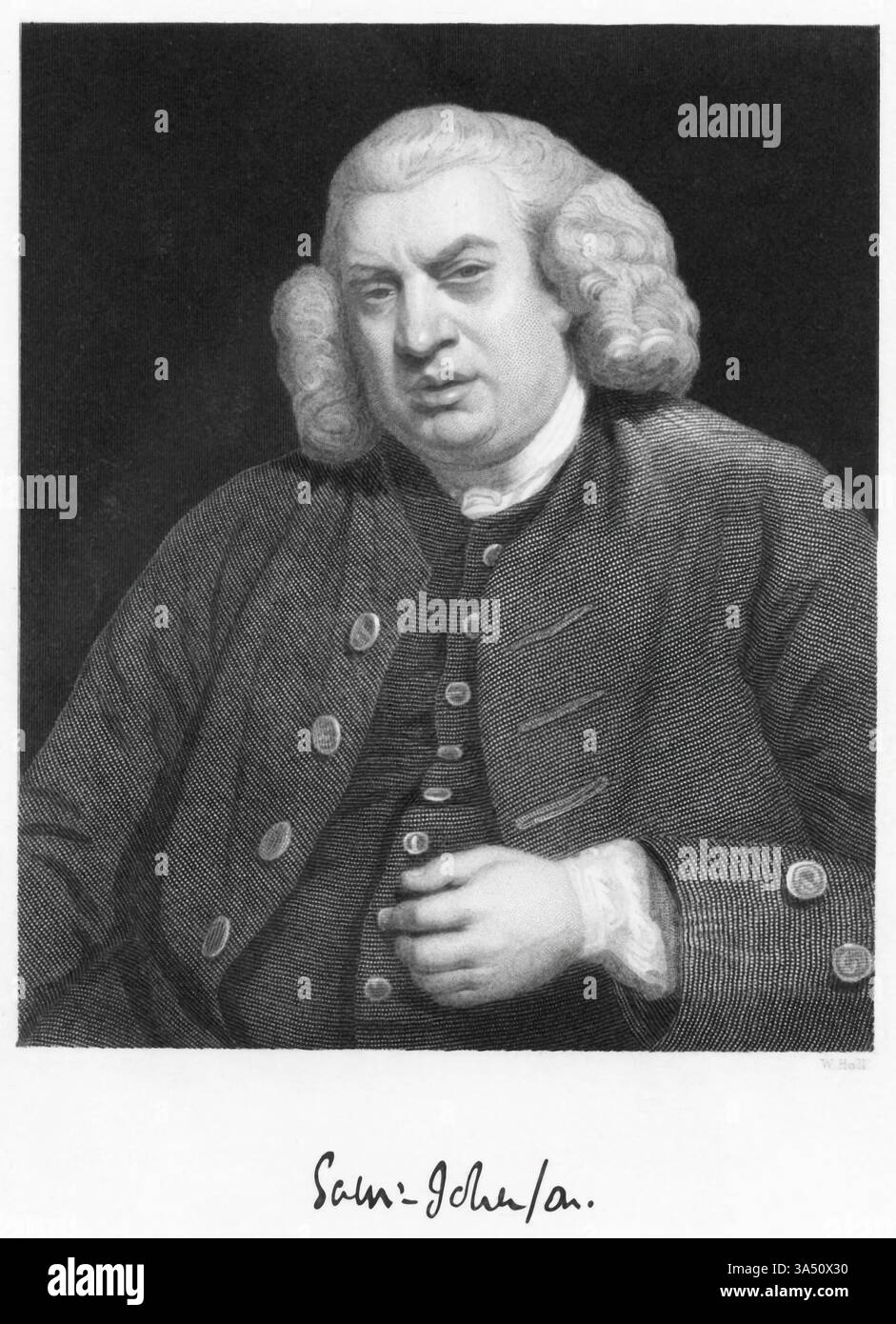 Porträt von Samuel Johnson (1709–1784) englischer Autor und Lexikograf. Stockfoto