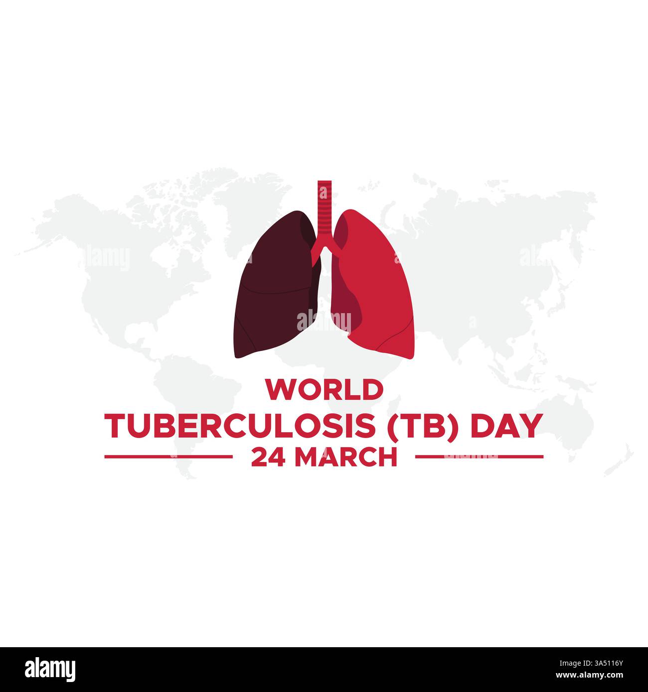 Vektor-Illustration des Welttages der Tuberkulose. Welt-Tuberkulose-Tag-Poster Oder Banner Hintergrund. Stock Vektor