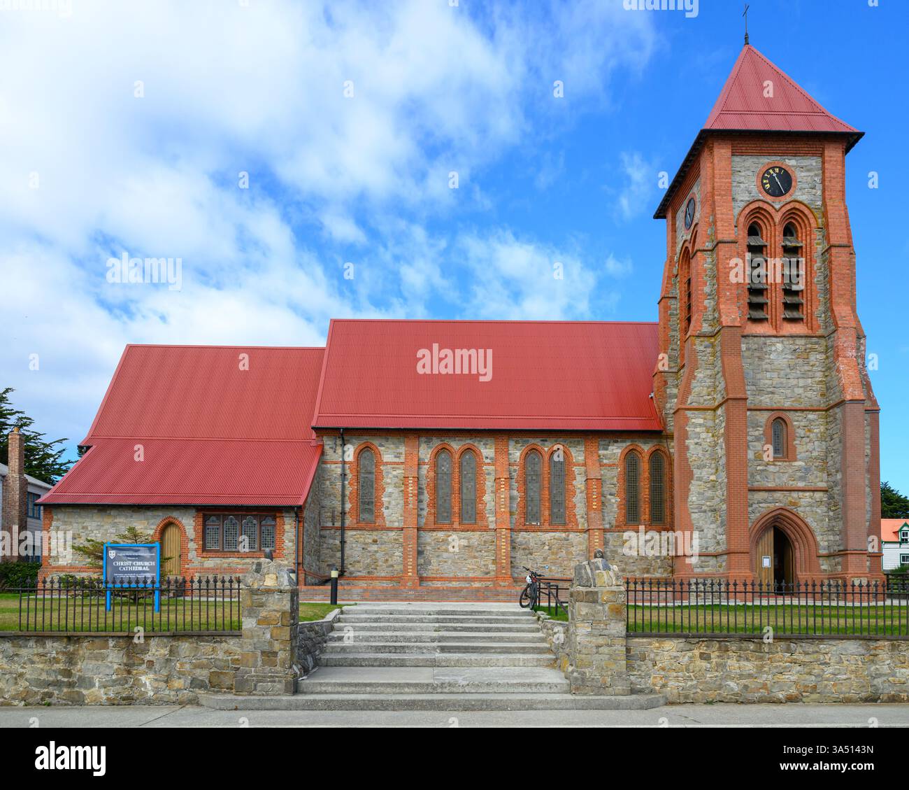 Die Christ Church Cathedral der anglikanischen Gemeinde der Falklandinseln, Port Stanley, Falklandinseln (Islas Malvinas). Stockfoto
