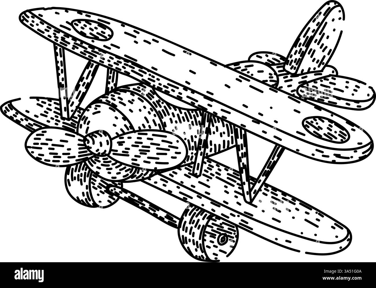 Entferntes Modell Flugzeugskizze Hand gezeichneter Vektor Stock Vektor