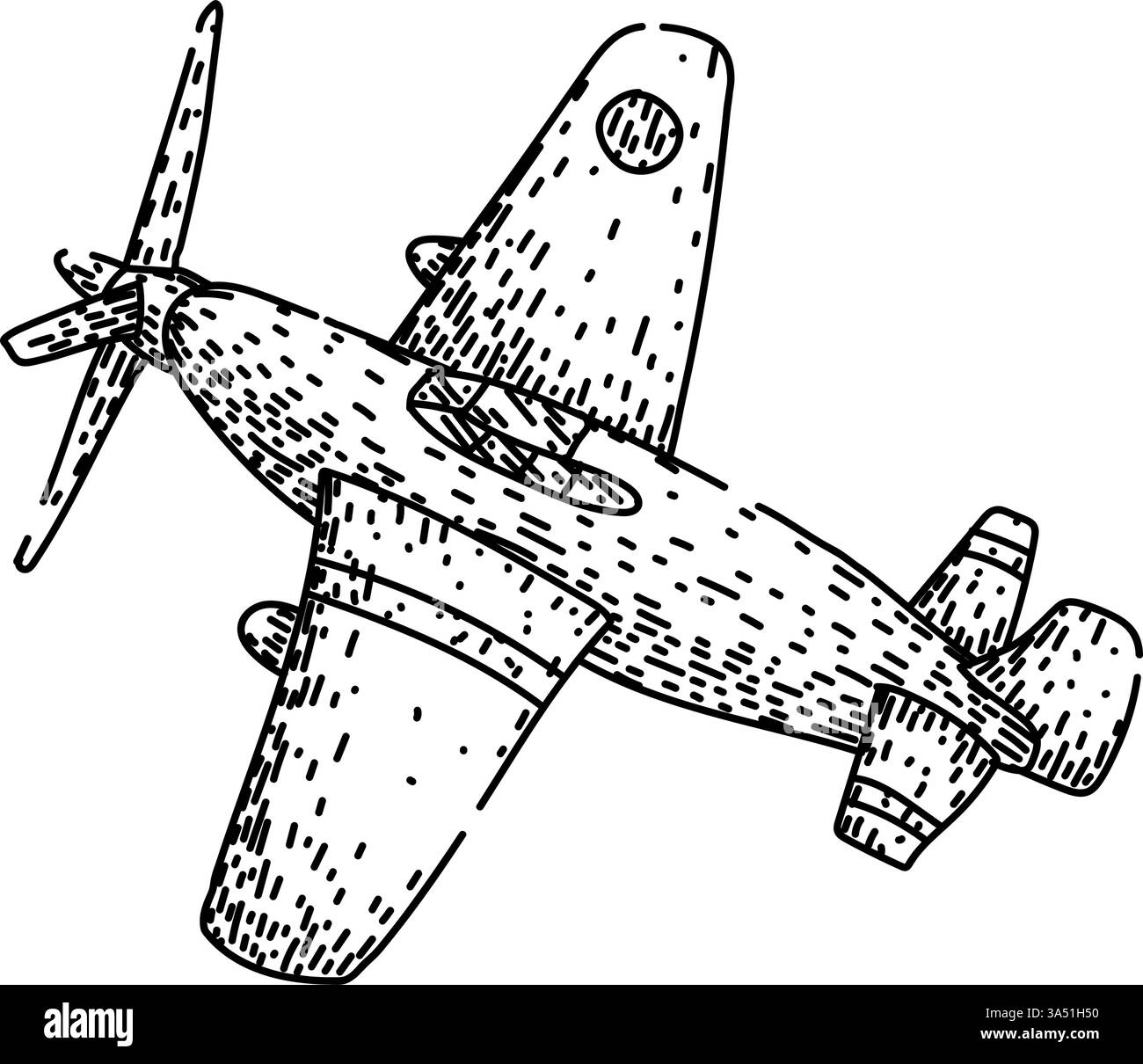 Wingspan-Modell Flugzeugskizze Hand gezeichneter Vektor Stock Vektor