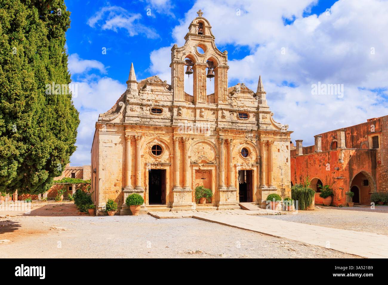 Insel Kreta, Griechenland. Das Arkadi Kloster bei Rethymno. Stockfoto