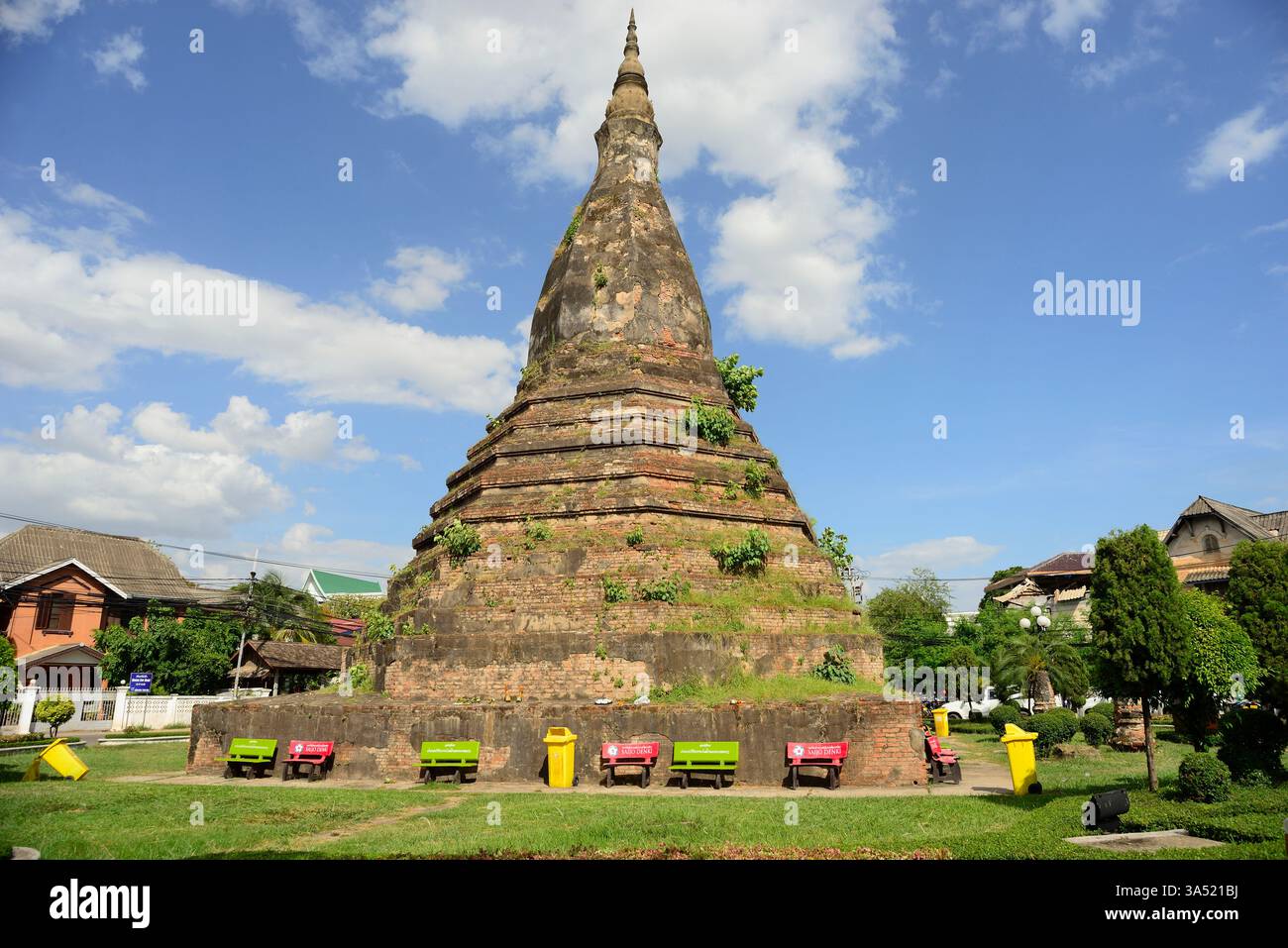Tempel im Zentrum von Vientiane, Lao Stockfoto
