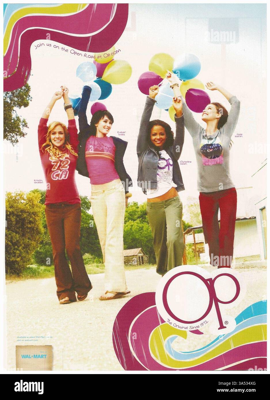 2008 Kristin Cavallari, Rumer Willis, Christina Milian, Josie Maran für Ocean Pacific OP bei Walmart Ad Stockfoto 2008 Kristin Cavallari, Rumer Willis, Christina Milian, Josie Maran für Ocean Pacific OP bei Walmart Ad Stockfoto