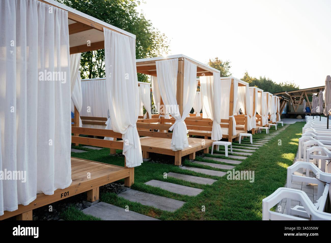 Erholungsort im Sommer tagsüber. Stockfoto