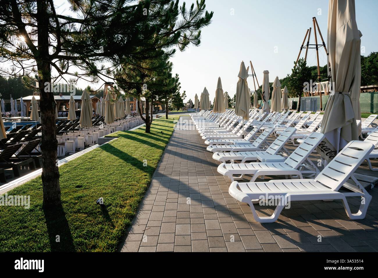 Erholungsort im Sommer tagsüber. Stockfoto