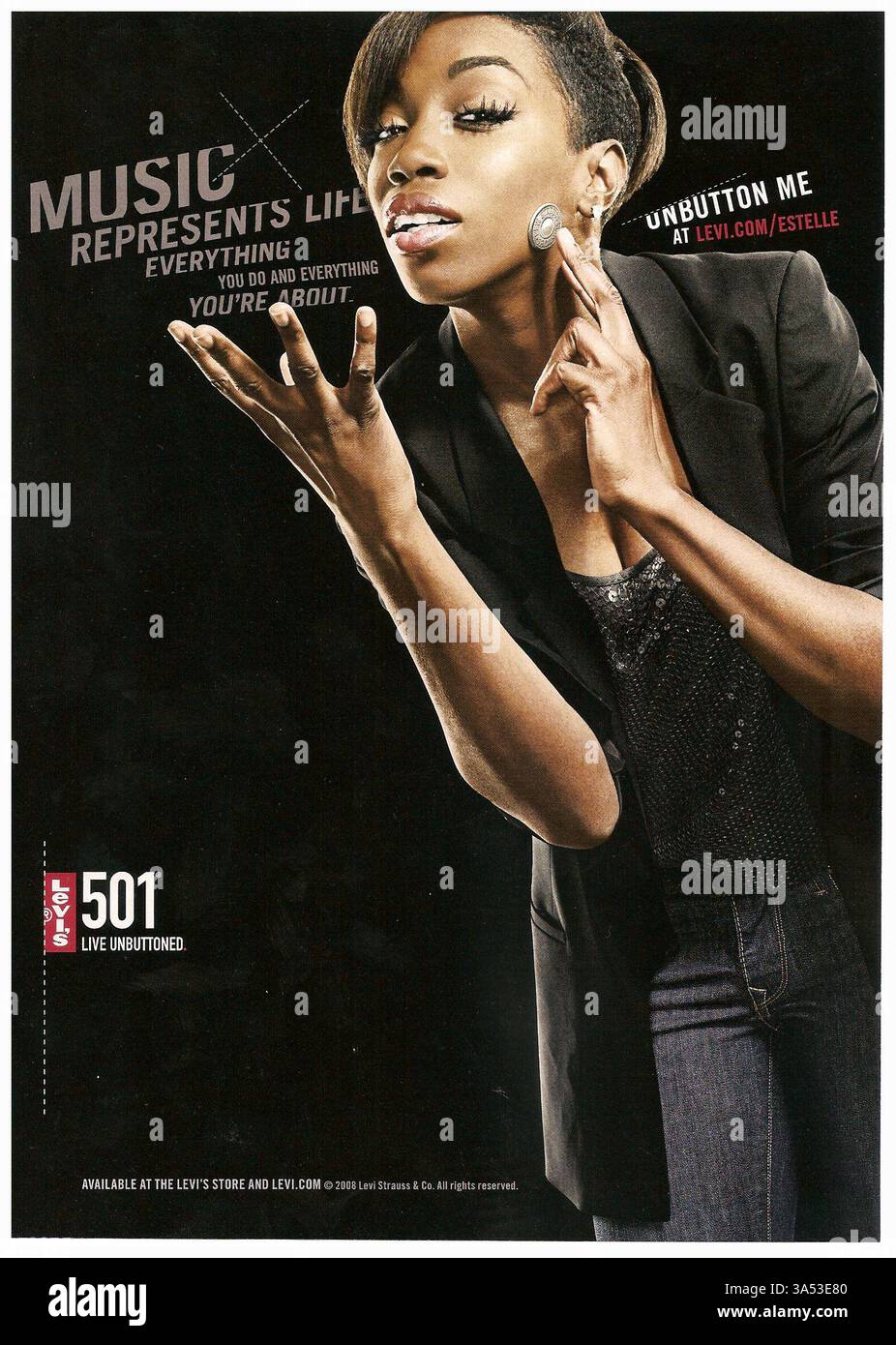 2008 Estelle für Levis Jeans-Werbespot 501 Stockfoto 2008 Estelle für Levis Jeans-Werbespot 501 Stockfoto