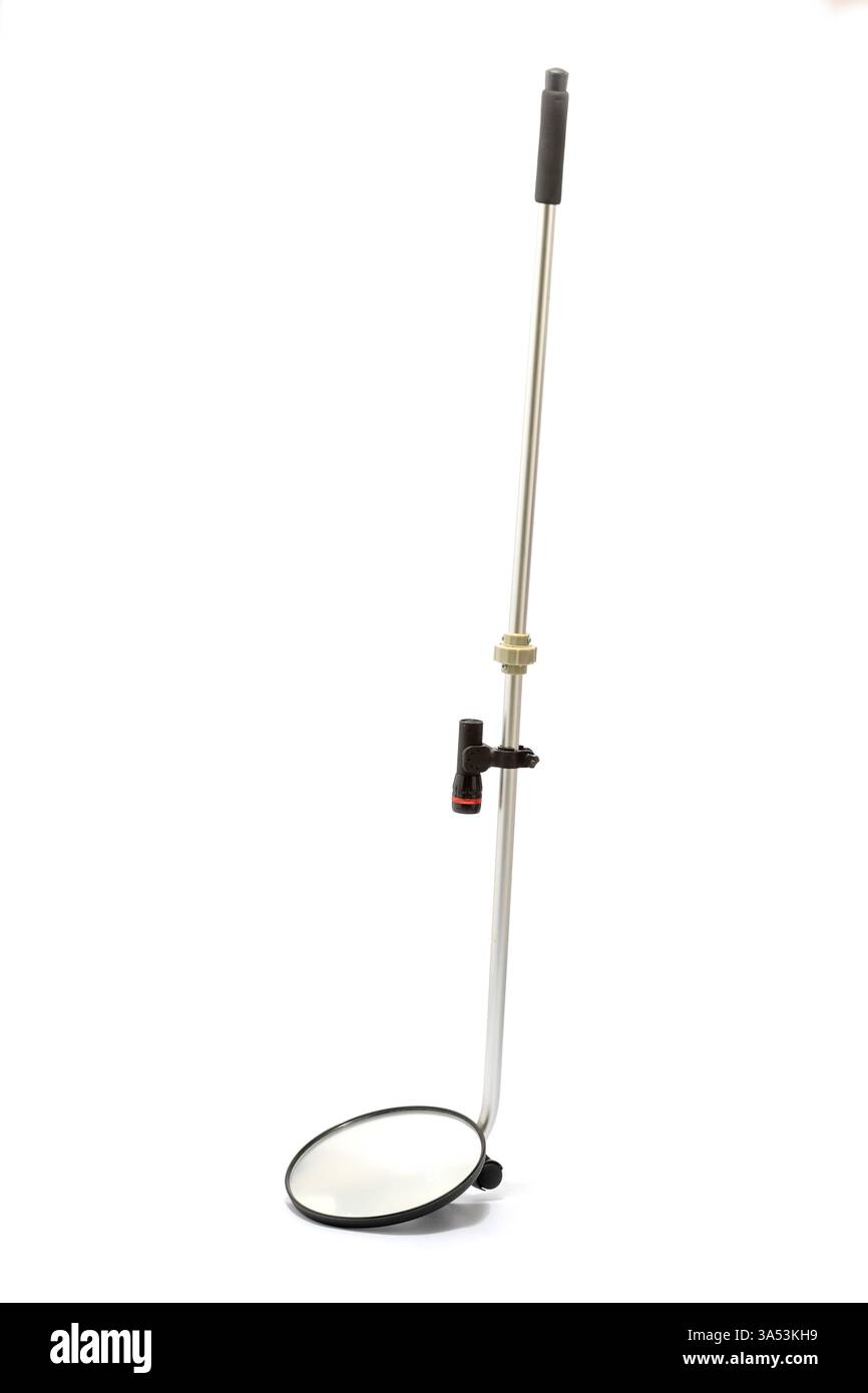 Innovatives reflektierendes Reinigungswerkzeug mit einstellbarer Länge, ergonomischem Griff und vielseitigen Anwendungen für Haushalts- und Wartungsaufgaben in Stockfoto