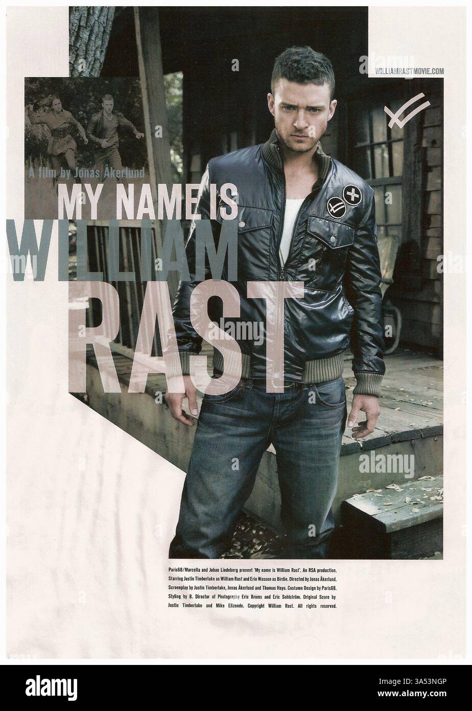 2008 My Name is William Rast Film von Jonas Akerlund mit Justin Timberlake Ad Stockfoto 2008 My Name is William Rast Film von Jonas Akerlund mit Justin Timberlake Ad Stockfoto