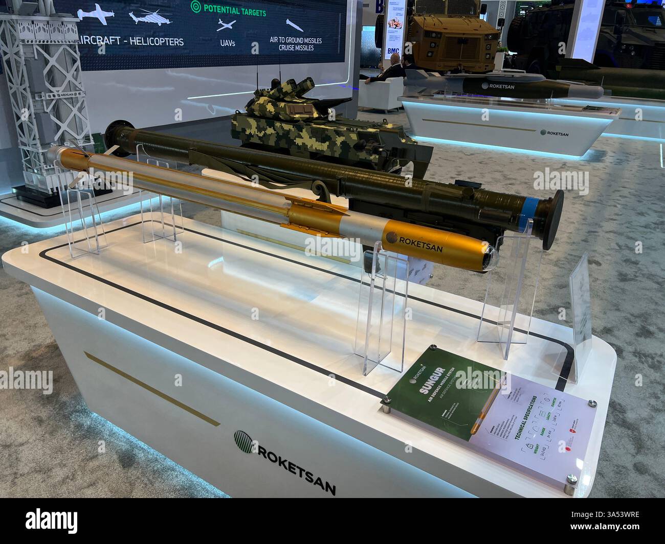 Das SUNGUR Air Defence Missile System wurde für die Kurzstreckenflugverteidigung von bewegten/stationären Truppen und Einrichtungen im Gefecht entwickelt Stockfoto