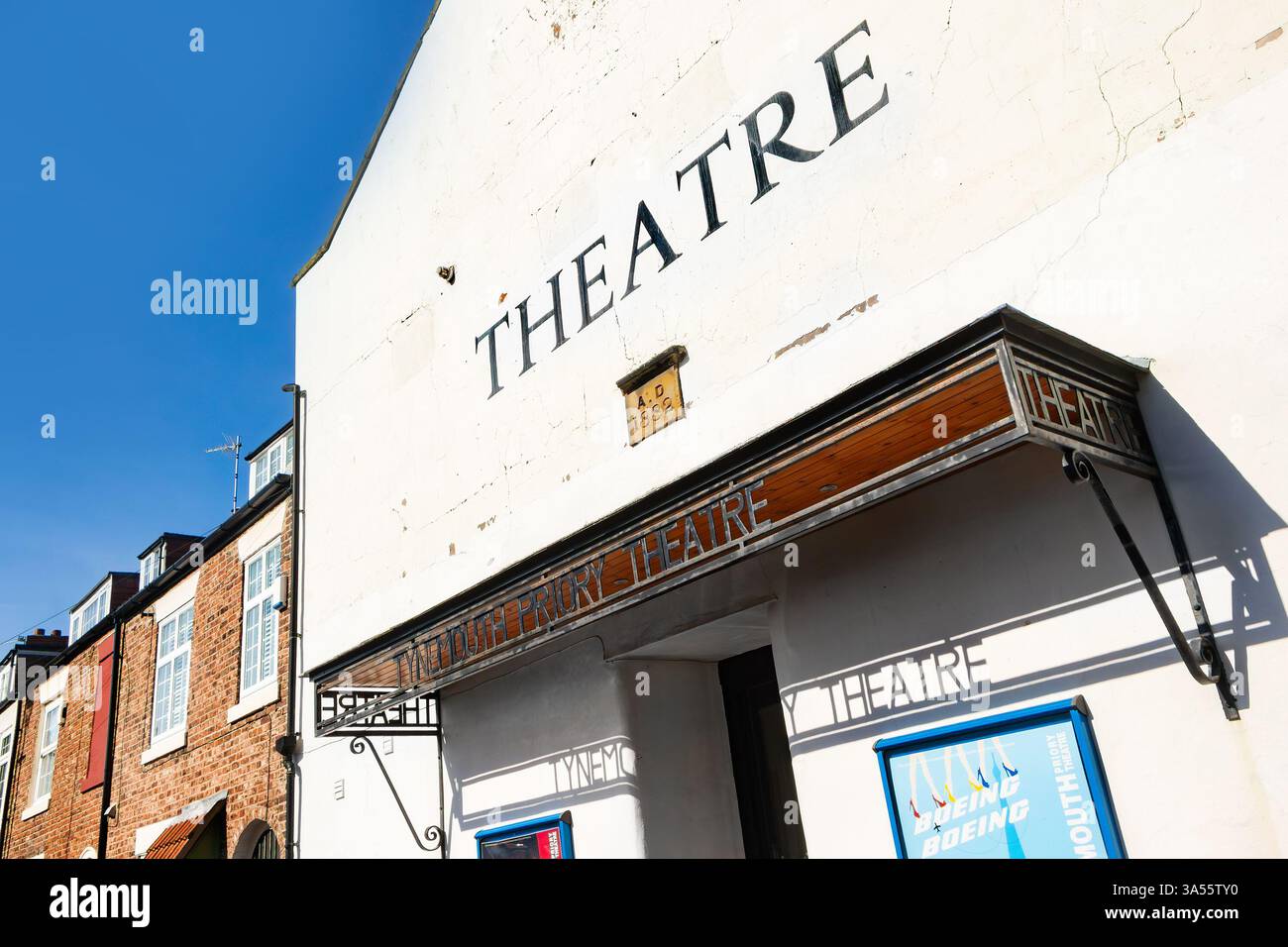 Eingang Vordach zum Priorientheater tynemouth Nord tyneside uk Stockfoto