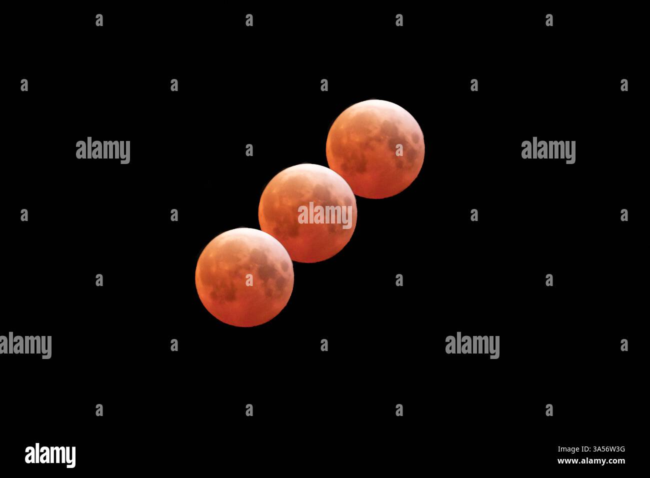 Mondfinsternis am 14. März. 2025 Stockfoto