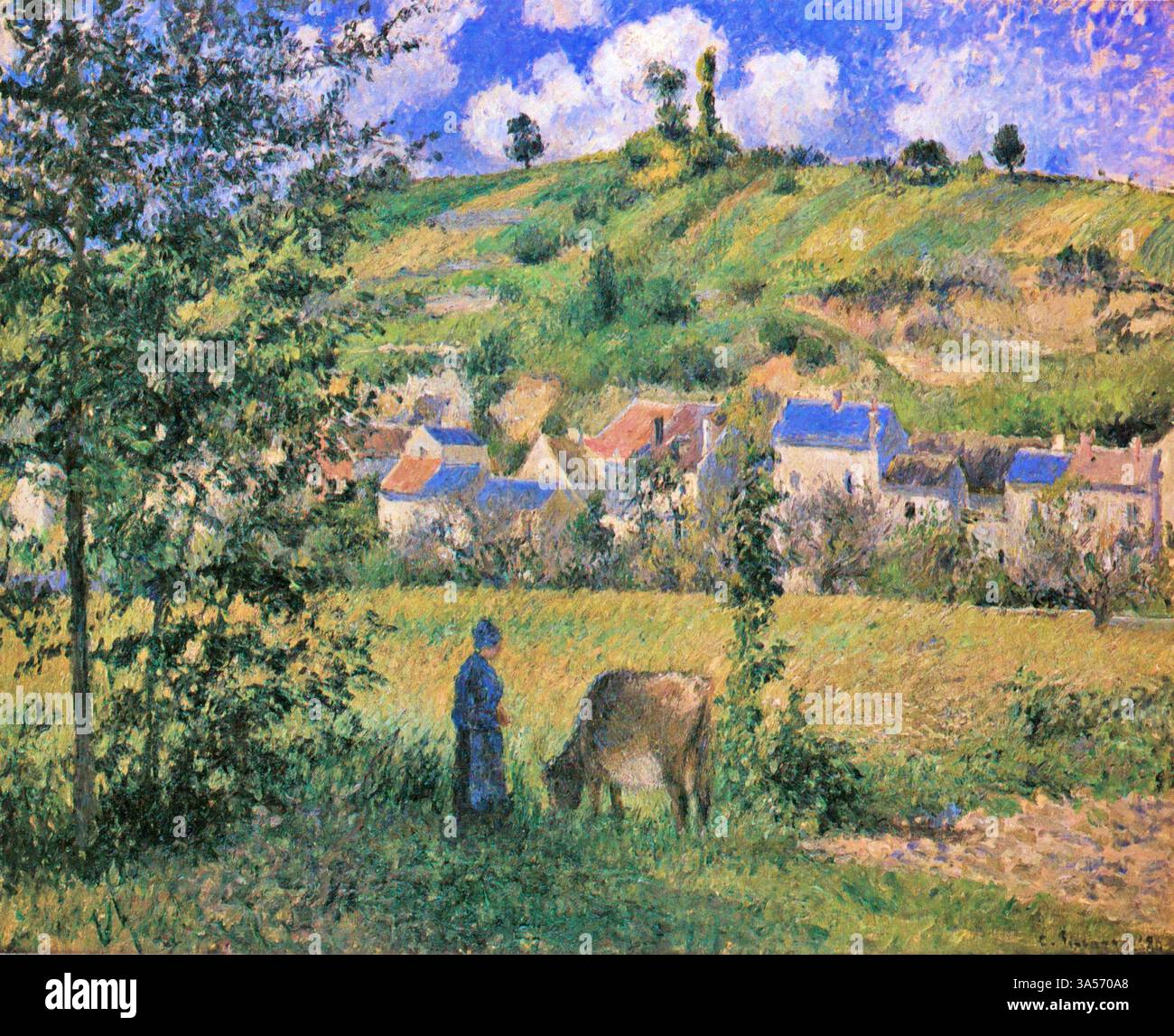 Landschaft am Chaponval, 1880 (Gemälde), von Pissarro, Camille (1830-1903) Französisch - Französisch Stock Vektor
