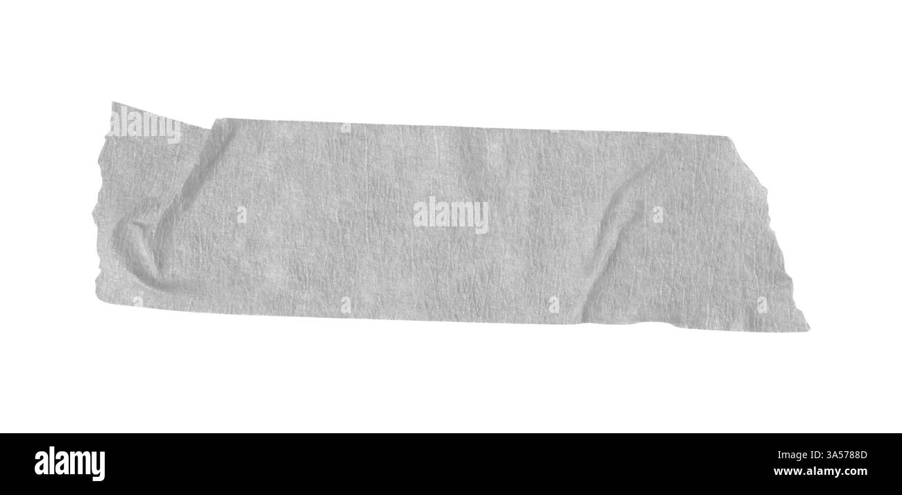 Weiße Washi-Bänder isoliert auf weiß. Dekorative Klebebänder für Scrapbooks. Gerissenes Papier mit transparentem Hintergrund Stockfoto