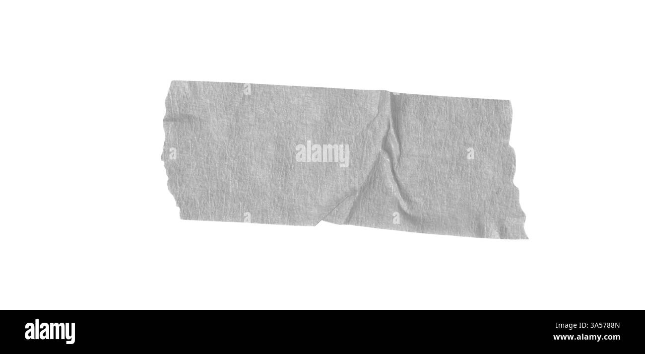 Weiße Washi-Bänder isoliert auf weiß. Dekorative Klebebänder für Scrapbooks. Gerissenes Papier mit transparentem Hintergrund Stockfoto