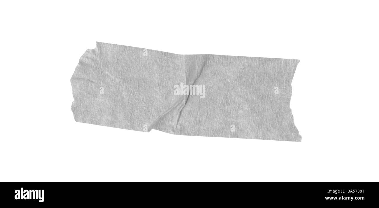 Weiße Washi-Bänder isoliert auf weiß. Dekorative Klebebänder für Scrapbooks. Gerissenes Papier mit transparentem Hintergrund Stockfoto