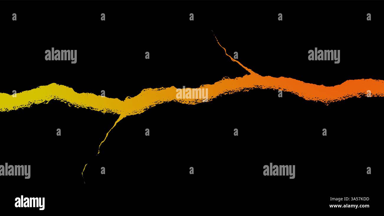 Eruptive Energien manifestieren sich in einem lebendigen Lavabruch, der das dunkle Gelände mit feurigen Farben erleuchtet Stock Vektor