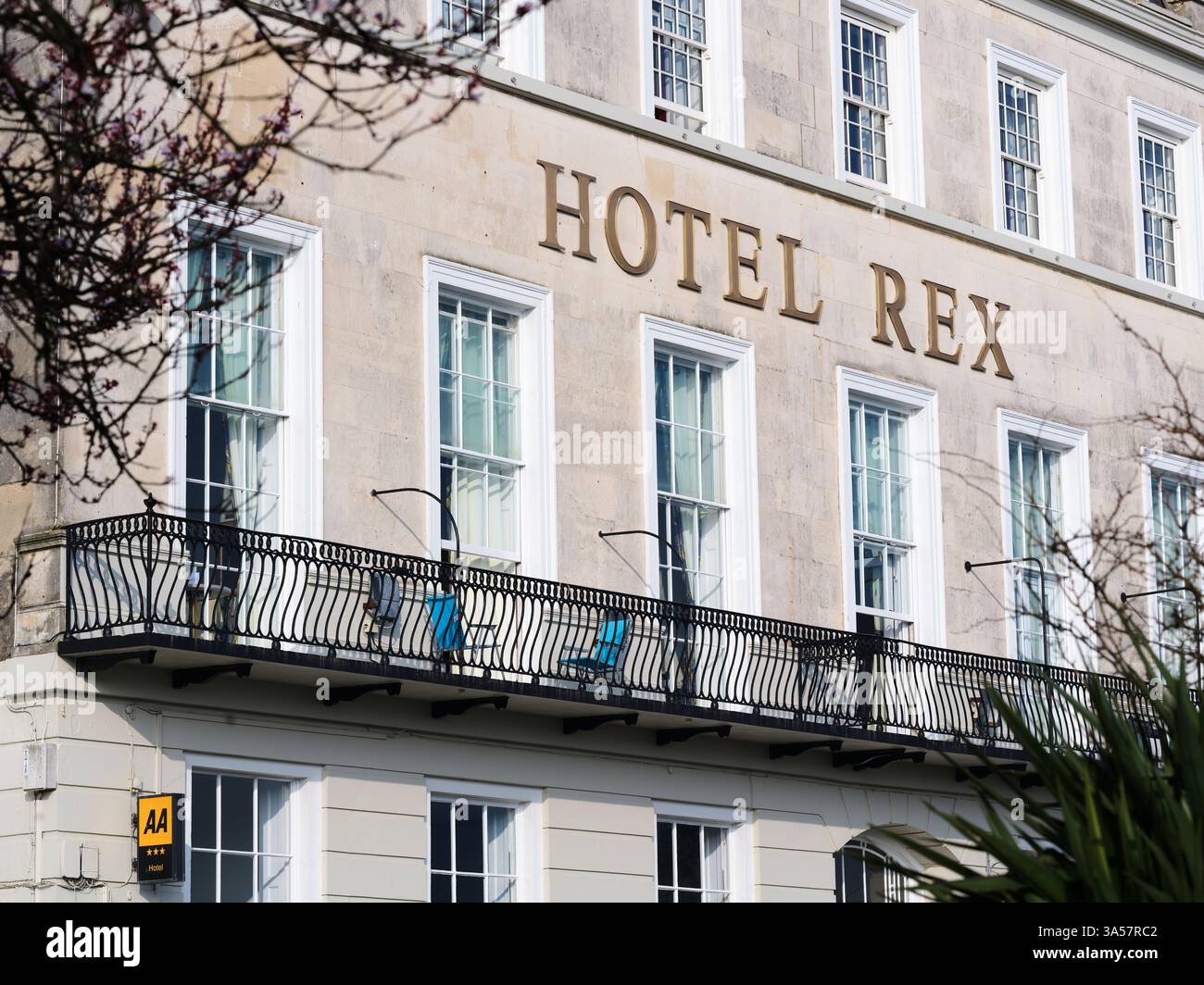 REX Hotel an der Promenade in Weymouth, Dorset. England. Stockfoto