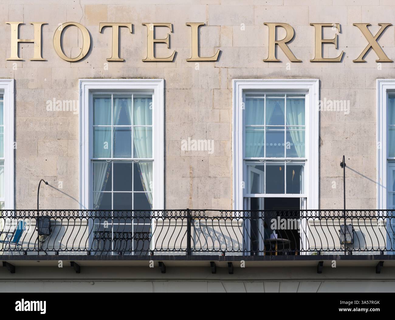 REX Hotel an der Promenade in Weymouth, Dorset. England. Stockfoto