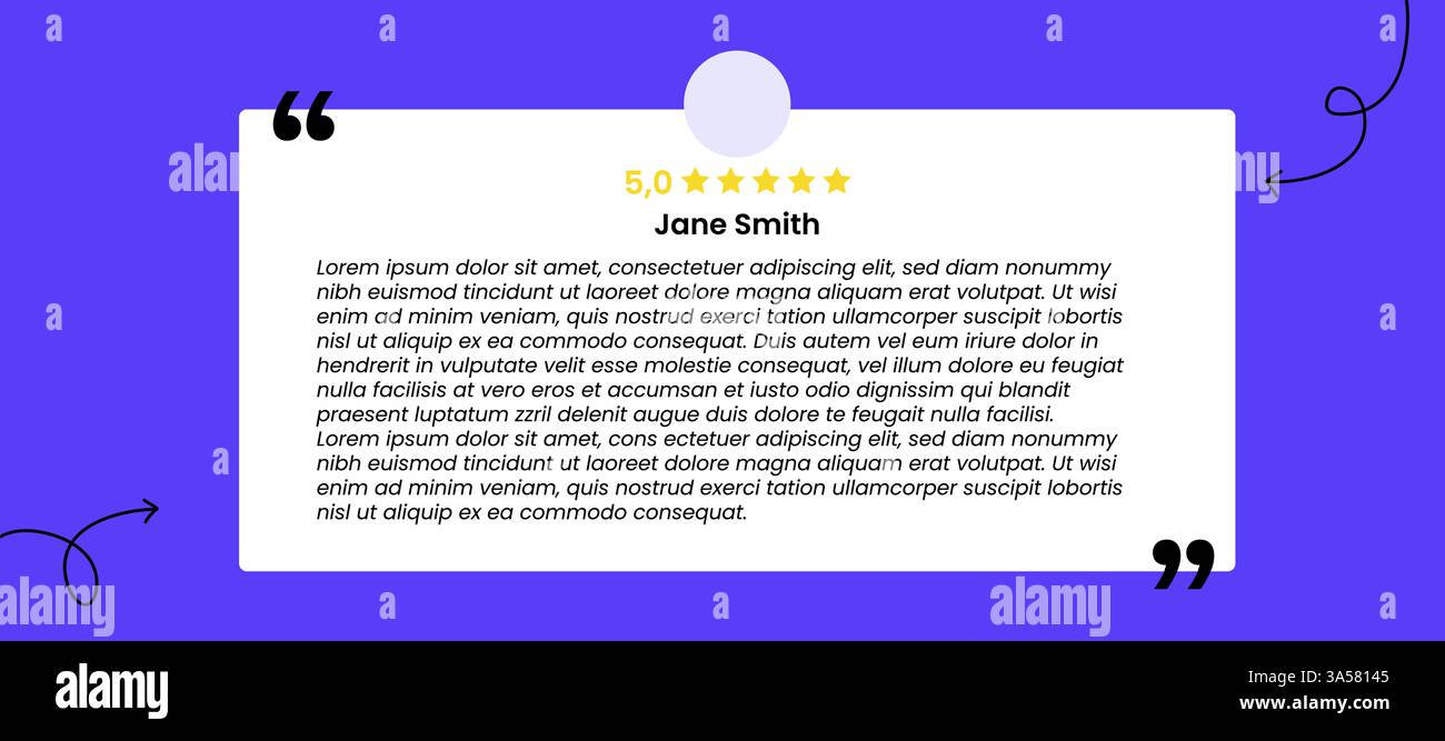 Feedback Box Banner, Sprechblasendesign. Webvorlage für Kommentare, Angebote und Kundenmeinungen. Stock Vektor