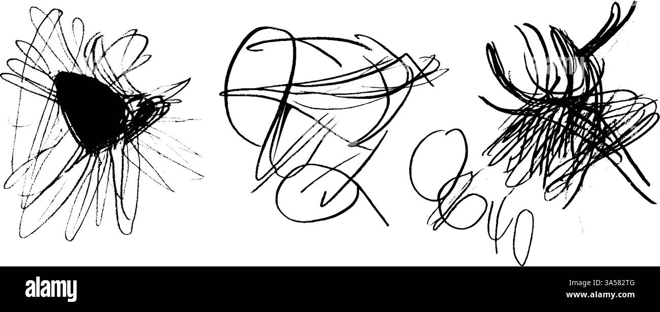 Abstrakte Tinte Scribbles und Linien Stock Vektor