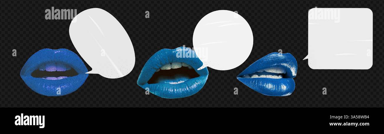 Moderner Grunge-Sticker für Collage. Sprechblase mit realistischem Stock Vektor