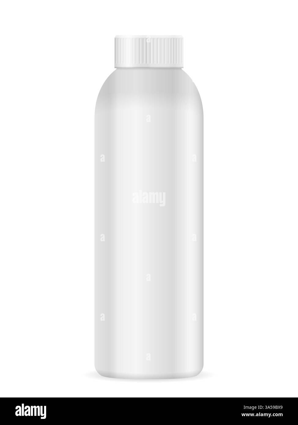 Plastikflasche auf weißem Hintergrund. Vektorabbildung. Stockfoto