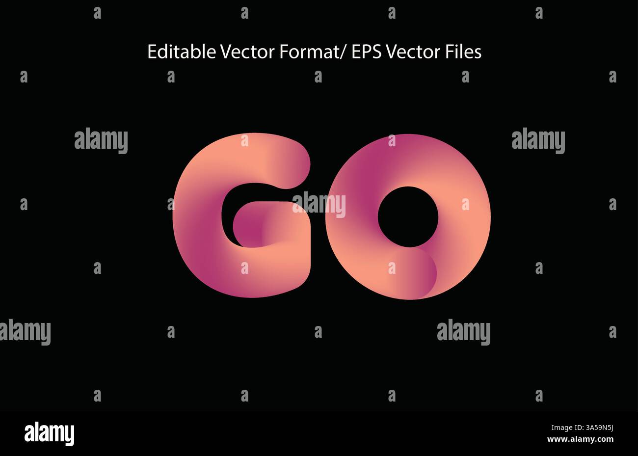 Gehe zu Textstil in Vector Chill Text weicher abgerundeter fetter Verlaufshintergrund Stock Vektor