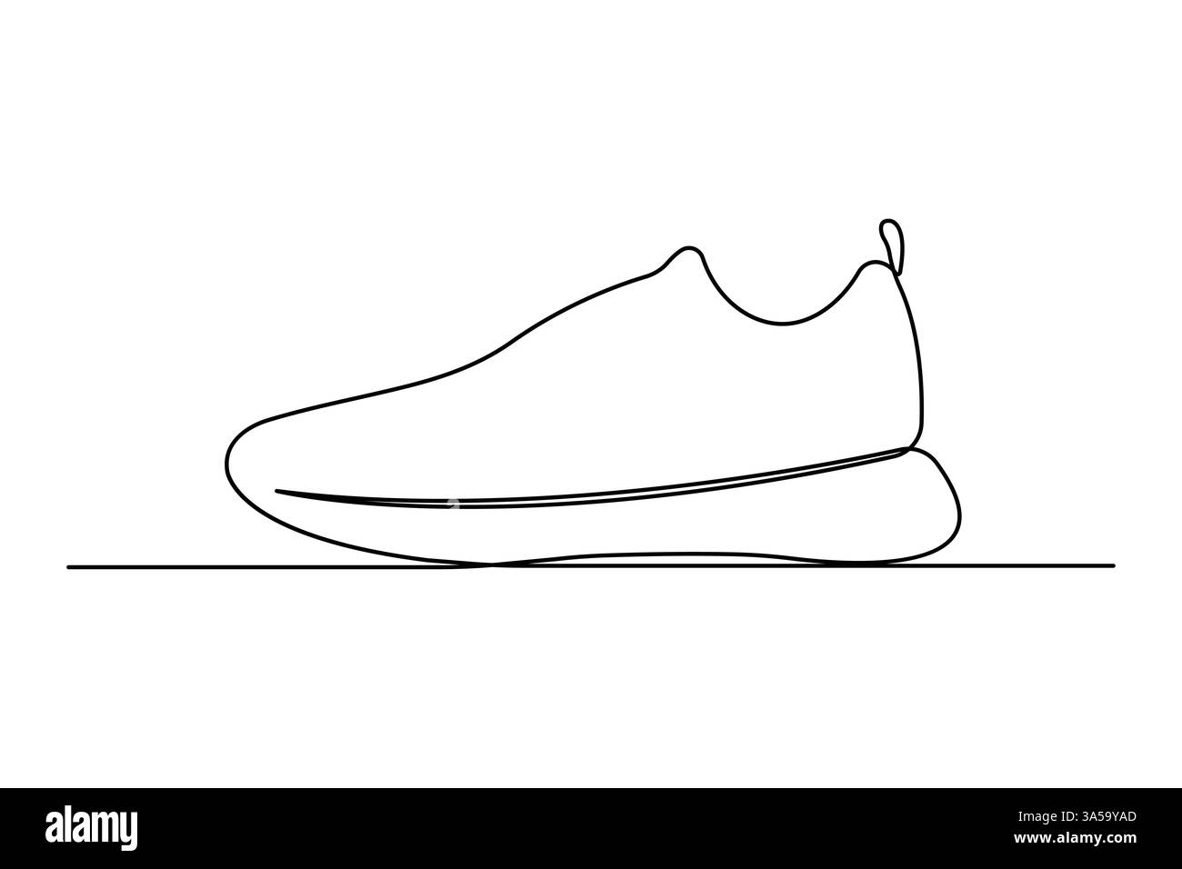 Turnschuhe Schuhe durchgehende eine Linie Kunstzeichnung der Casual Schuh Design Vektor Illustration Stock Vektor