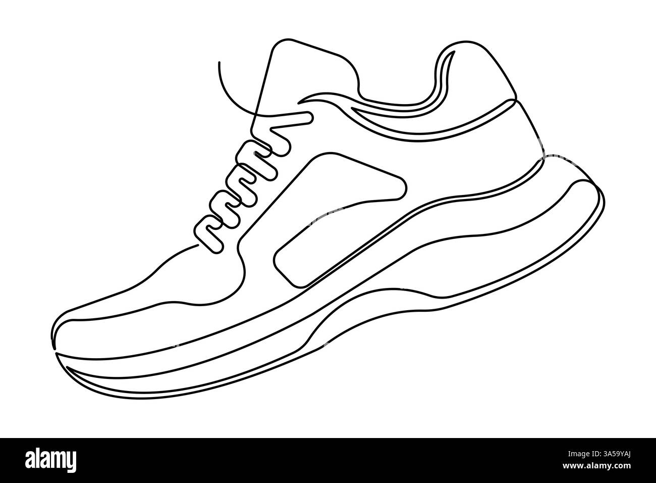 Turnschuhe Schuhe durchgehende eine Linie Kunstzeichnung der Casual Schuh Design Vektor Illustration Stock Vektor