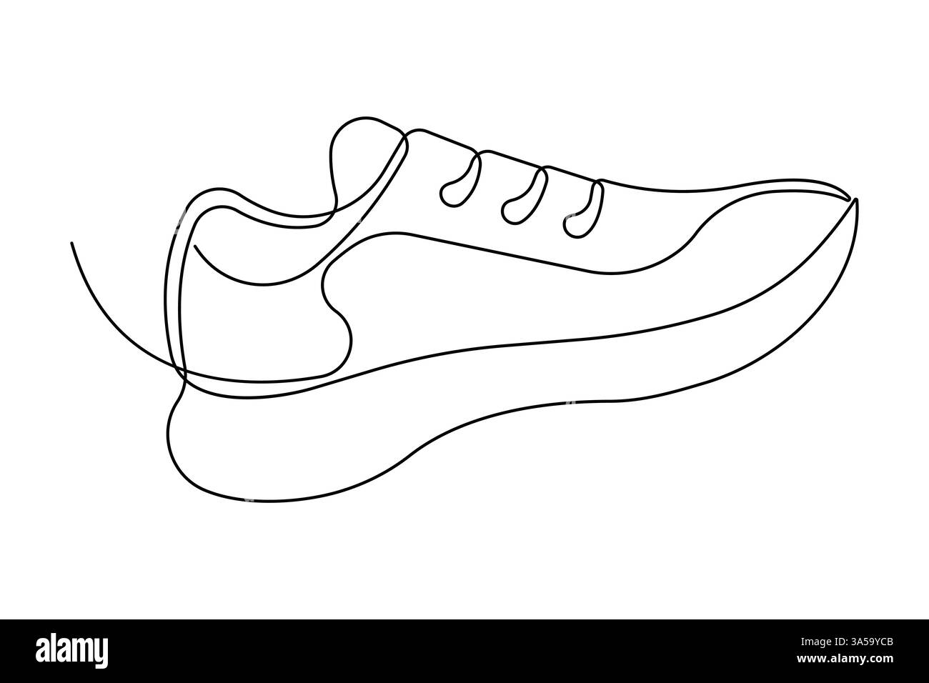 Turnschuhe Schuhe durchgehende eine Linie Kunstzeichnung der Casual Schuh Design Vektor Illustration Stock Vektor