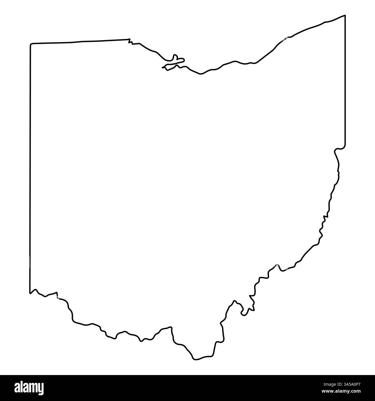 Leere Umrisskarte des Bundesstaates Ohio, perfekt für Bildungs- und Designzwecke Stock Vektor