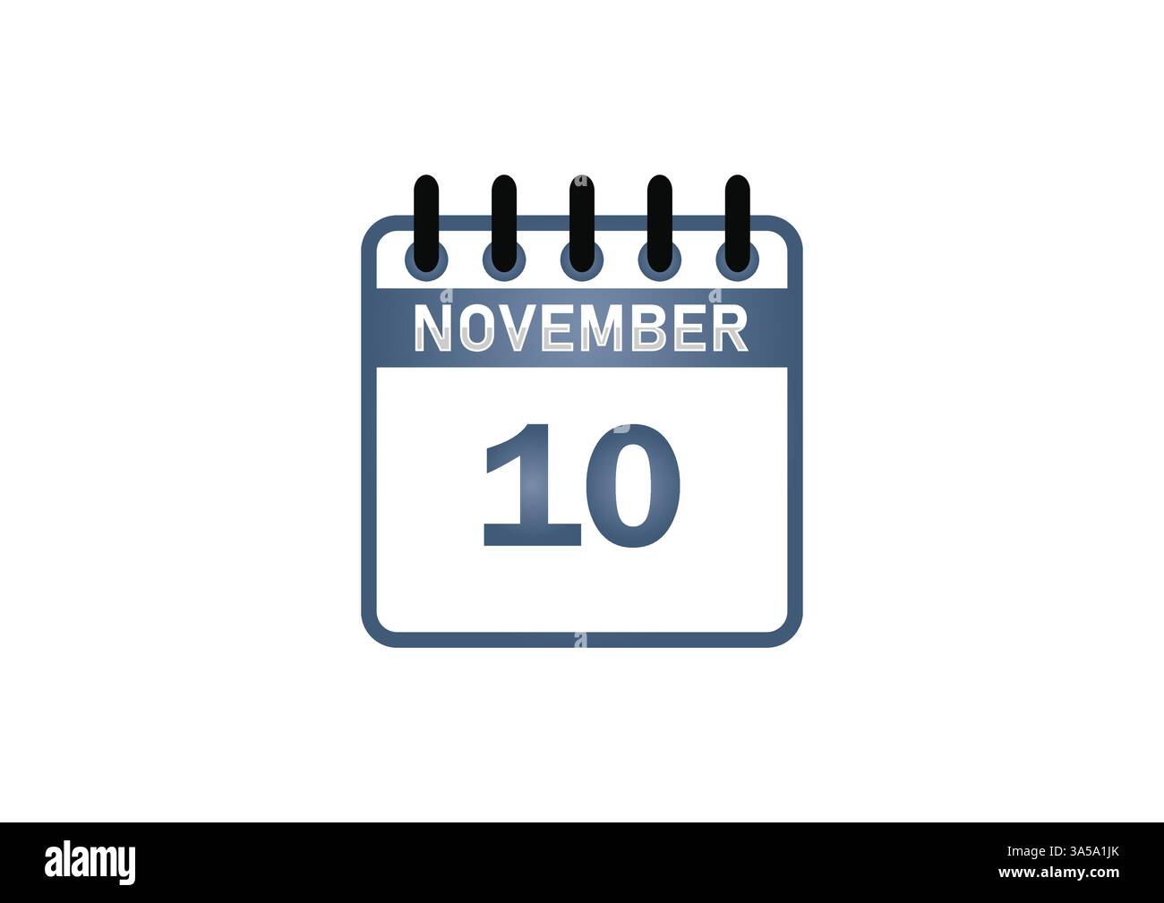 Kalendersymbol für November 10 – Schlüsseldatum, Ereignisse und Beobachtungen Stock Vektor
