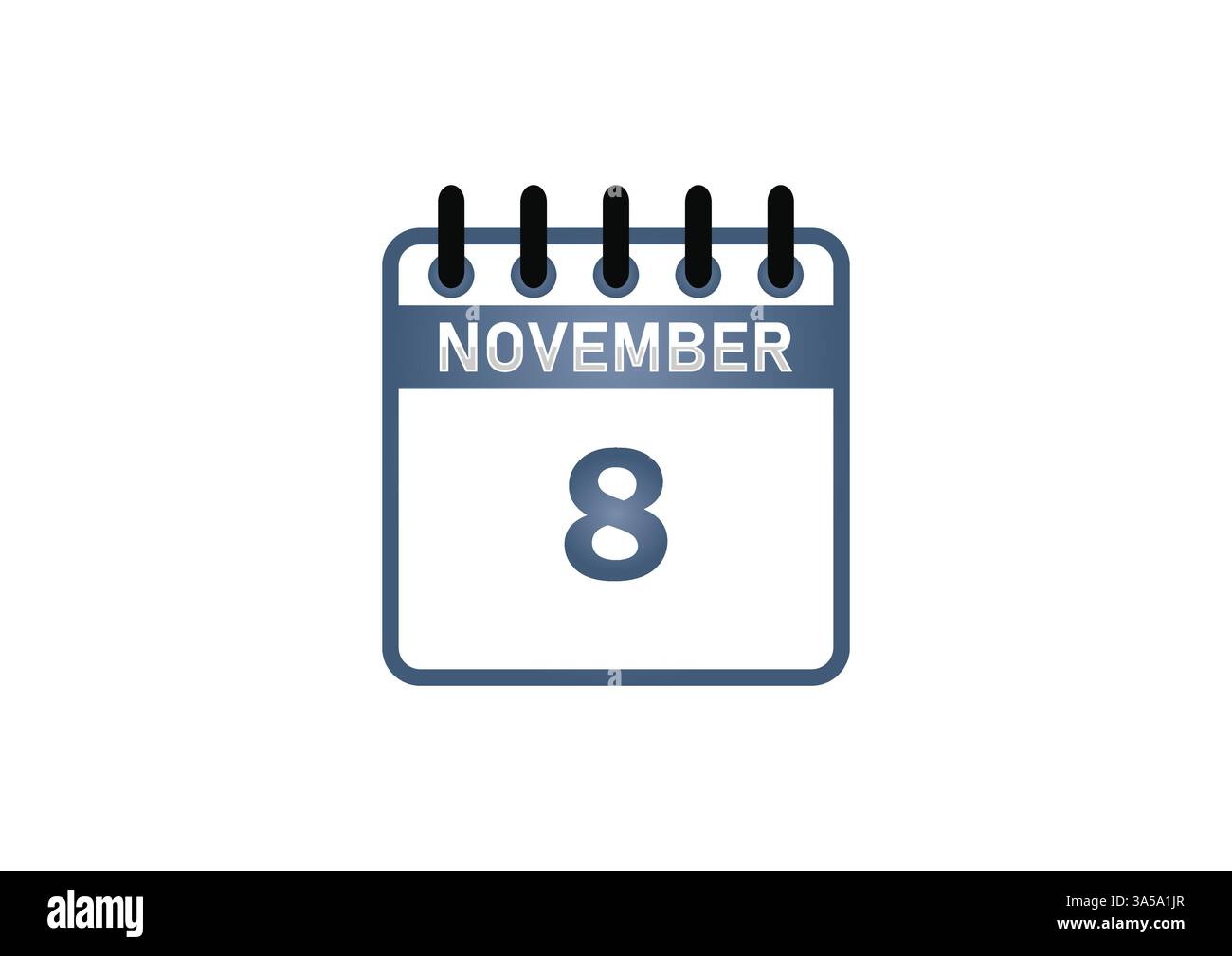 Kalendersymbol für den 8. November – signifikantes Datum, Ereignisse und Beobachtungen Stock Vektor