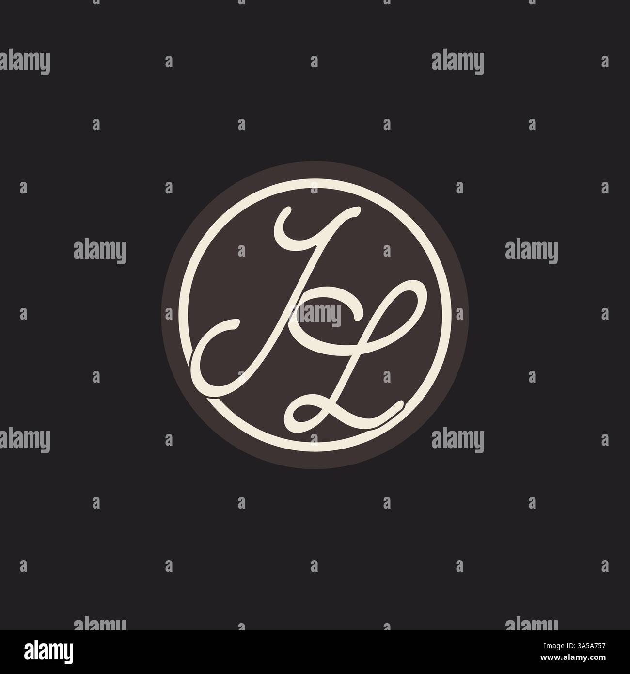 Initial Letter JL Monogramm-Logo mit einfacher und kreativer Kreisellinie Design Ideen Vektorgrafik Stock Vektor