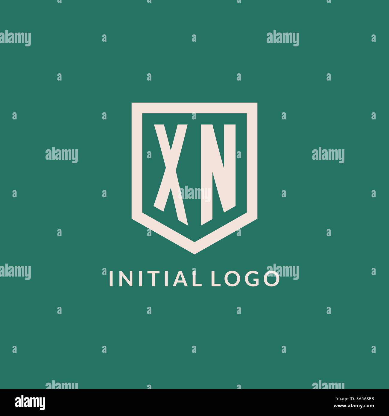 XN Initial Logo Monogramm Schild geometrische Form Design Vektorgrafik Stock Vektor
