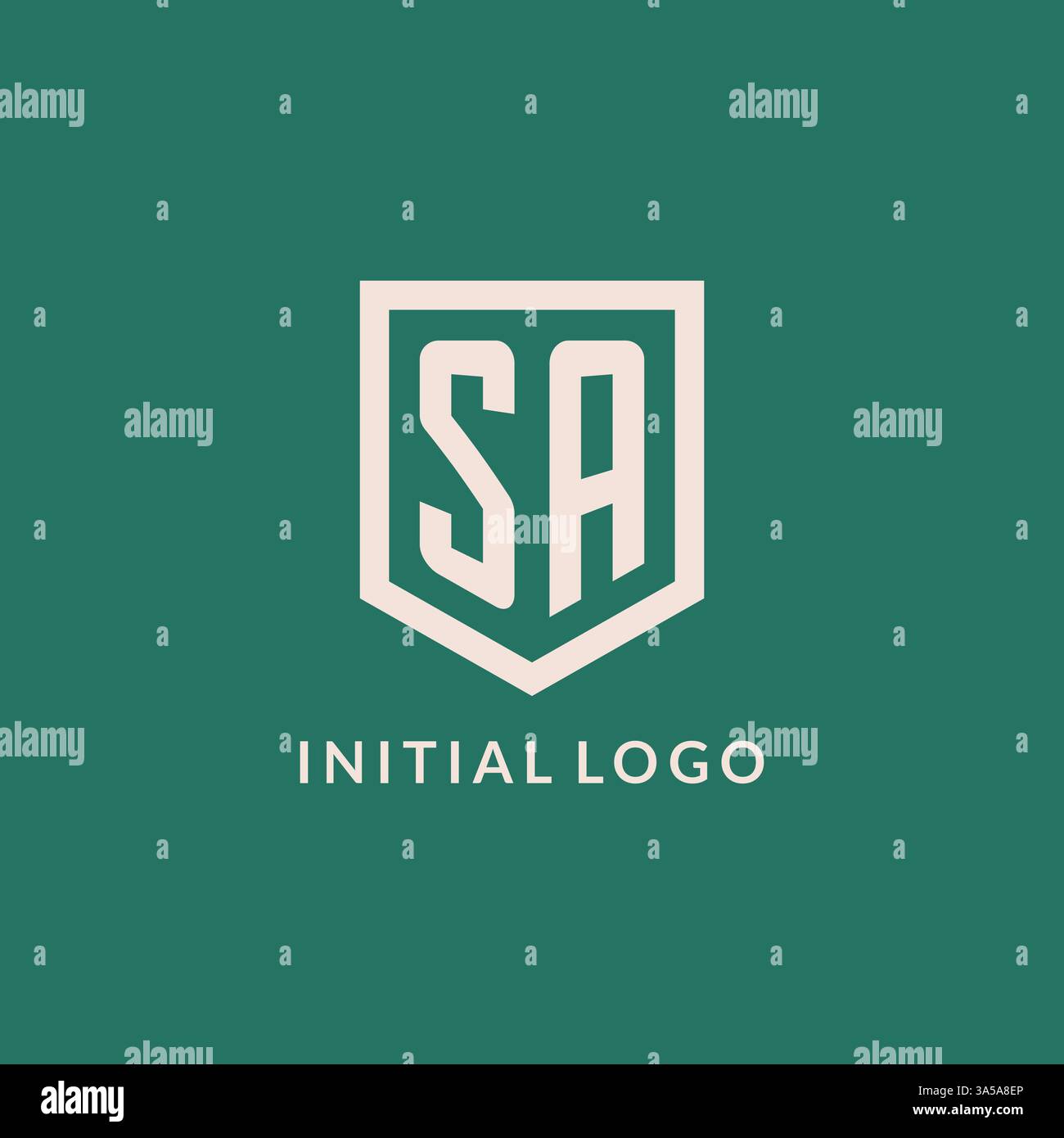 SA Initial Logo Monogramm Schild geometrische Form Design Vektorgrafik Stock Vektor