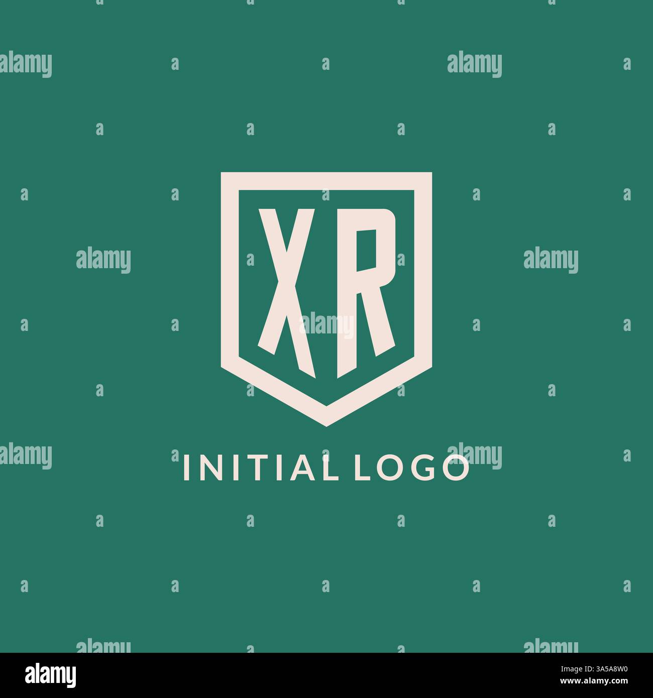 XR Initial Logo Monogramm Schild geometrische Form Design Vektorgrafik Stock Vektor